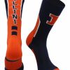 Ncaa Socks * | Cheapest Tck Illinois Fighting Illini Socks Perimeter Crew Navy/Orange/White