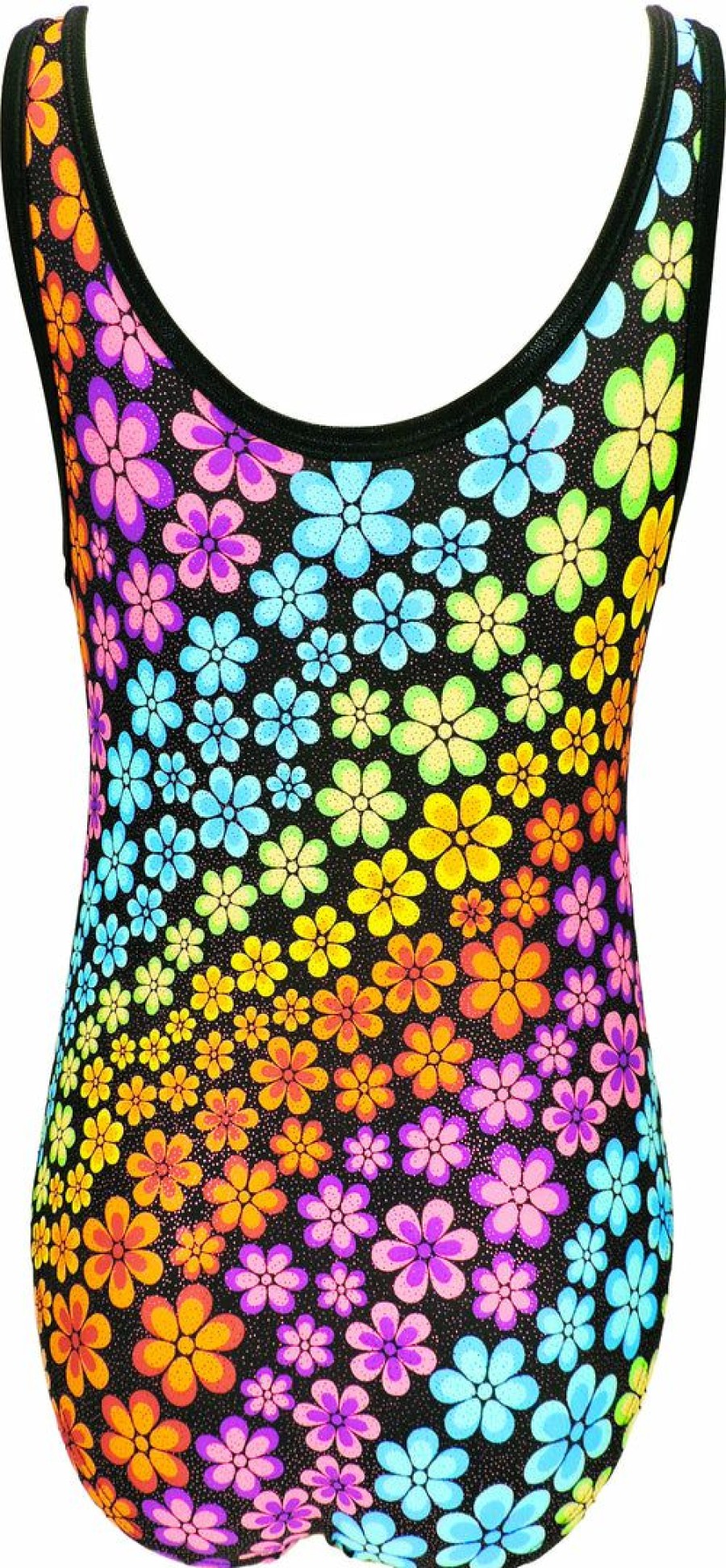 By Sport * | Coupon Madsportsstuff Tank Style Girls Gymnastics Leotard Rainbow Flowers