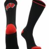 Ncaa Socks * | Promo Tck All Schools Wisconsin Badgers Socks Campus Legend Crew Length Black/Red