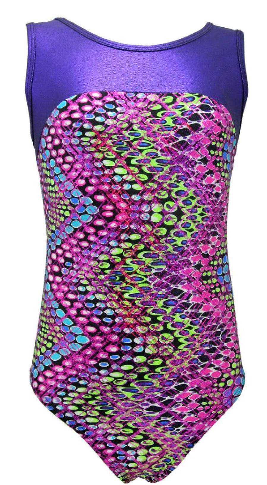 By Sport * | Top 10 Madsportsstuff Keyhole Style Girls Gymnastics Leotard Dotted Chevron