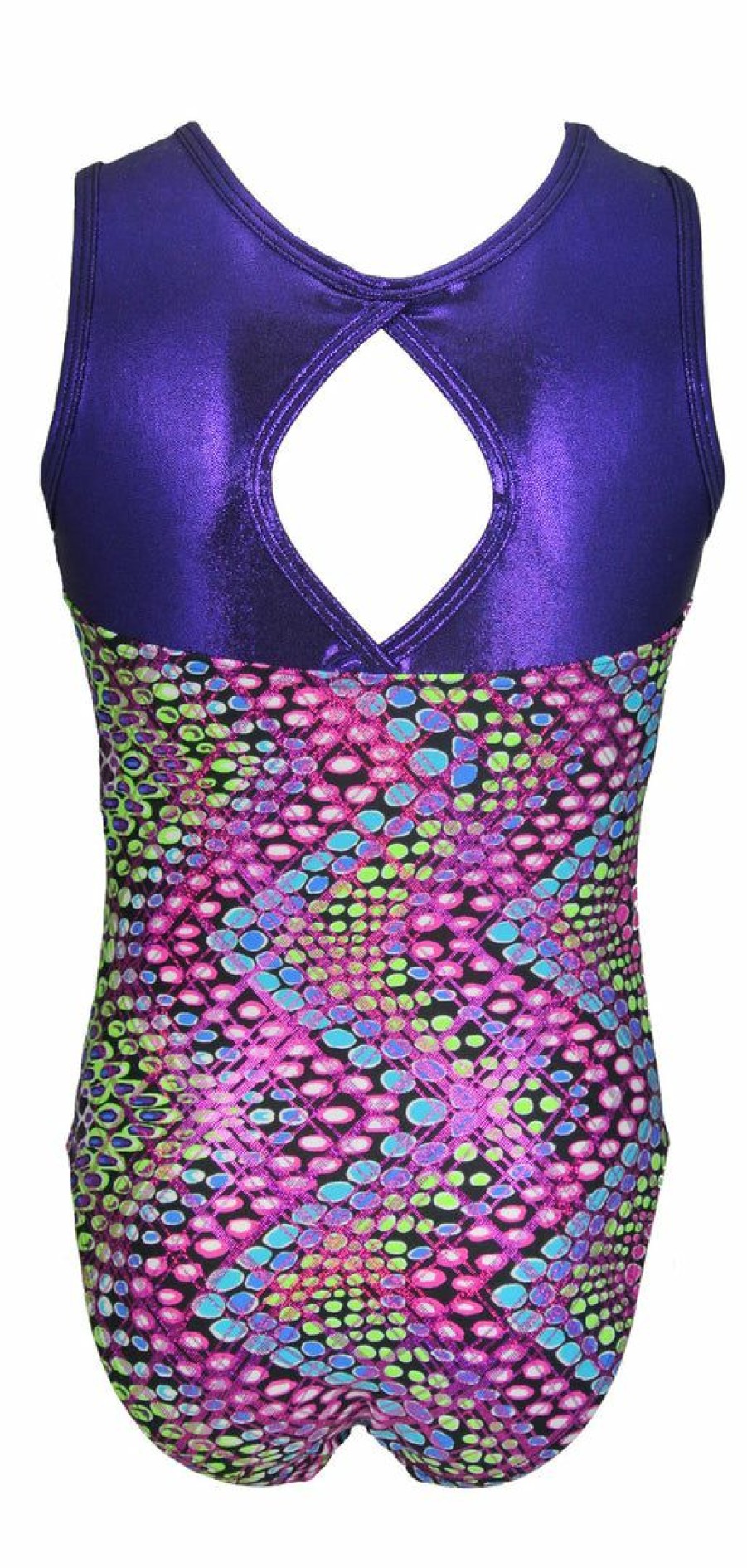 By Sport * | Top 10 Madsportsstuff Keyhole Style Girls Gymnastics Leotard Dotted Chevron