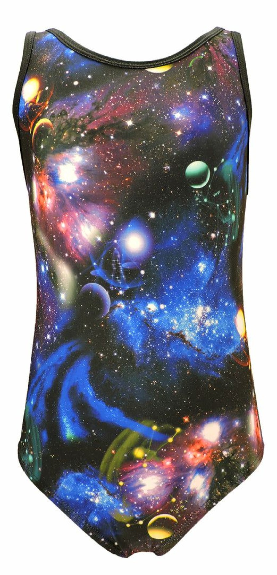 By Sport * | Best Deal Madsportsstuff Tank Style Girls Gymnastics Leotard Galaxy