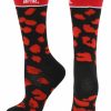 Ncaa Socks * | Discount Tck All Schools Houston Cougars Socks Womens Savage Crew Socks Red/Black