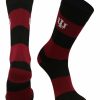 Ncaa Socks * | Best Pirce Tck Indiana Hoosiers Socks Game Day Striped Crew Socks All Schools Crimson/Black