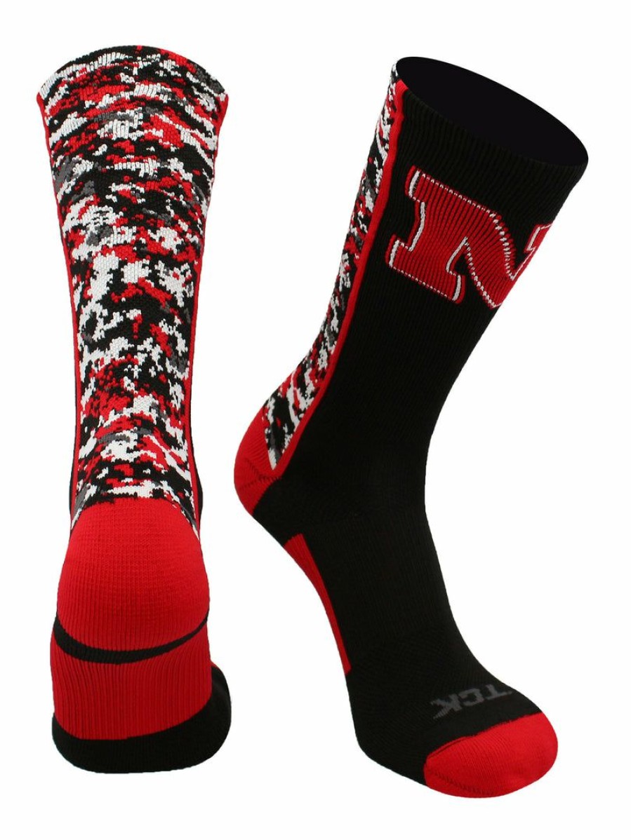 Ncaa Socks * | Top 10 Tck All Schools Nebraska Cornhuskers Socks Digital Camo Crew