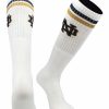 Ncaa Socks * | Discount Tck University Of Notre Dame Socks Fighting Irish Throwback Tube Style White/Blue/Gold