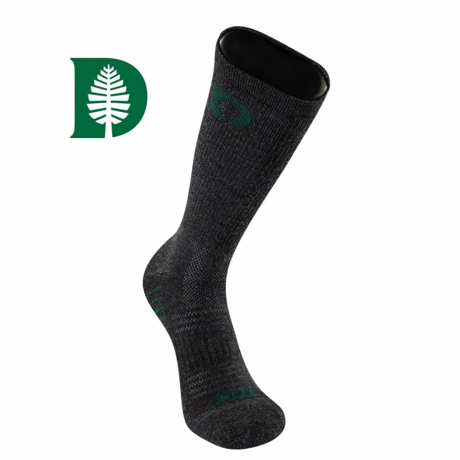 Ncaa Socks * | Best Deal All Schools Tck Dartmouth College Socks Big Green Pure Merino Wool Far Trek Charcoal/Green