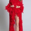 Lingerie * | Be Wicked Deluxe Red Feather Robe Duplicate Sku