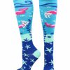 Ncaa Socks * | Brand New Madsportsstuff Half Cat Half Mermaid Purrmaid Athletic Over The Calf Socks Softball Socks Turquoise