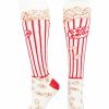 Ncaa Socks * | Hot Sale Madsportsstuff Popcorn Socks Over The Calf Length White/Scarlet