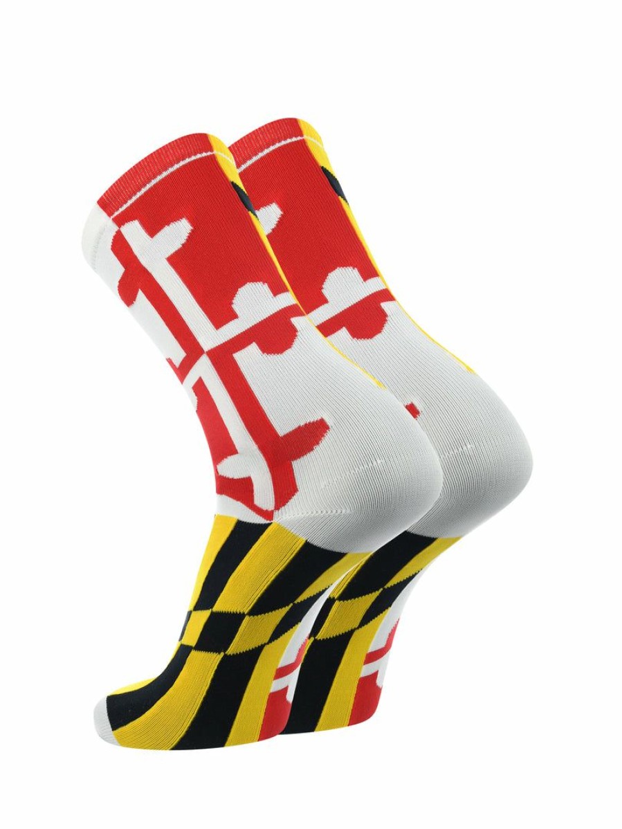 Ncaa Socks * | Buy Tck Lacrosse Socks Maryland Flag Crew Socks