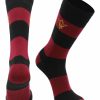 Ncaa Socks * | Hot Sale Tck Asu Sun Devils Socks Game Day Striped Crew Socks All Schools Maroon/Black