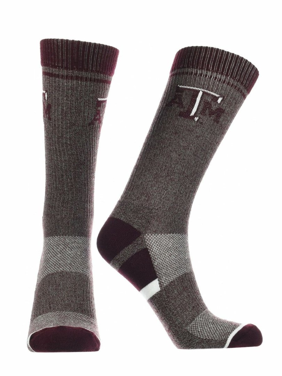 Ncaa Socks * | Deals Tck Texas A&M Aggies Socks Victory Parade Crew Length All Schools Maroon/Grey/White