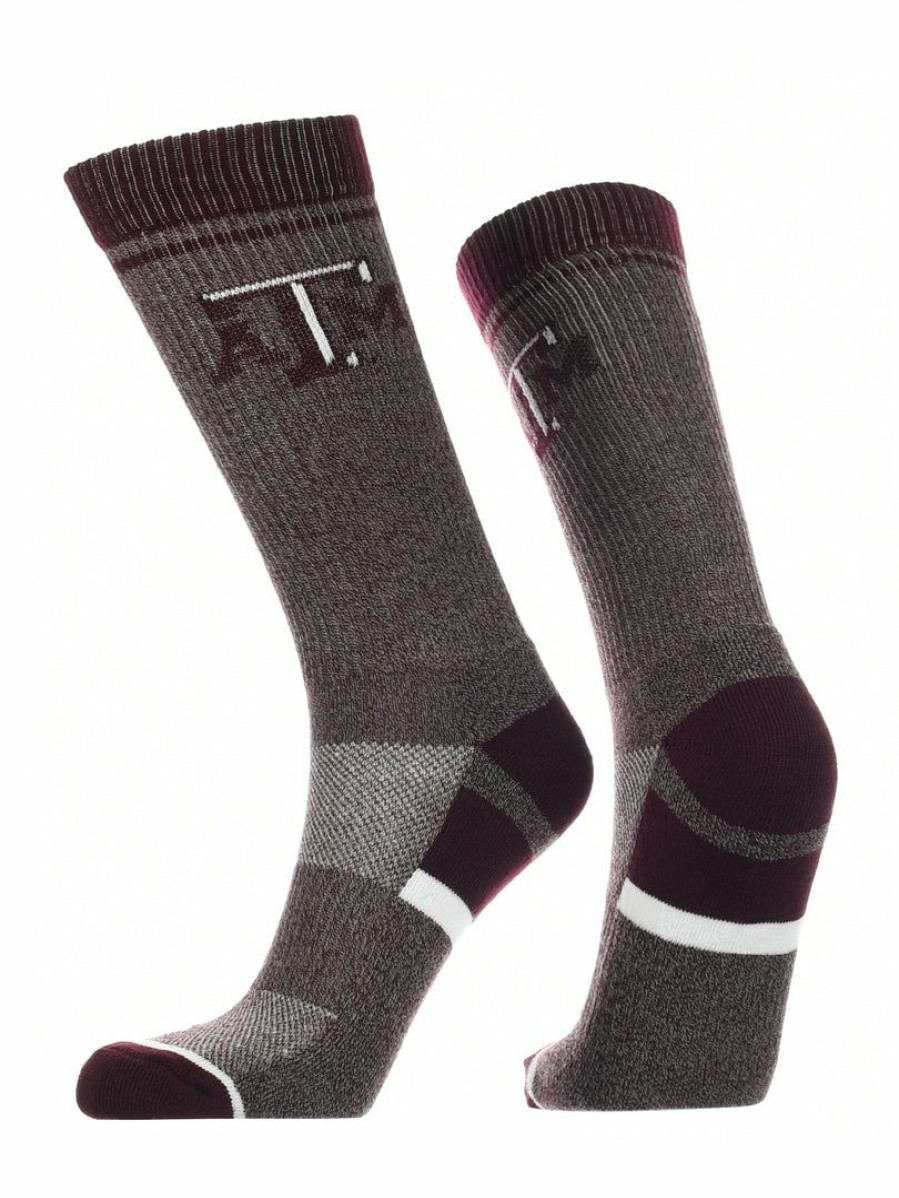 Ncaa Socks * | Deals Tck Texas A&M Aggies Socks Victory Parade Crew Length All Schools Maroon/Grey/White