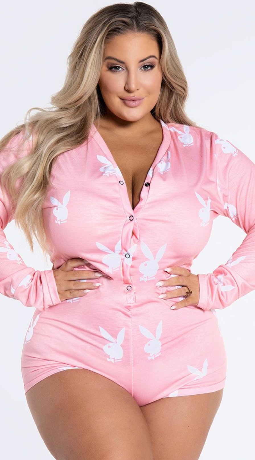 Lingerie * | Playboy Plus Size Lounge Club Romper