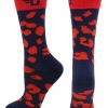 Ncaa Socks * | Flash Sale Tck All Schools Dayton Flyers Socks Womens Savage Crew Socks Red/Blue