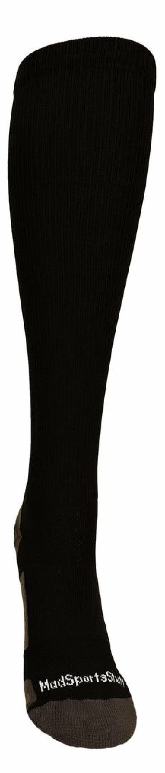 Ncaa Socks * | Cheap Madsportsstuff Softball Socks Black Player Id Custom Number Over The Calf Socks For Softball Baseball Football Boys And Girls