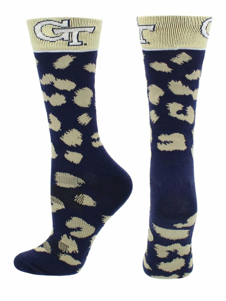 Ncaa Socks * | Cheapest Tck Georgia Tech Yellow Jackets Socks Womens Savage Crew Socks All Schools Blue/Gold