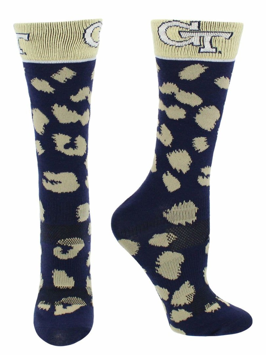 Ncaa Socks * | Cheapest Tck Georgia Tech Yellow Jackets Socks Womens Savage Crew Socks All Schools Blue/Gold