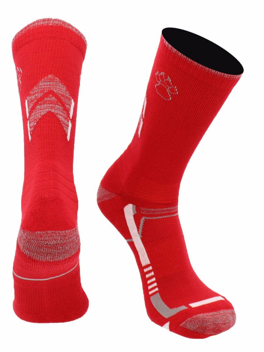 Ncaa Socks * | Best Sale Tck All Schools New Mexico Lobos Socks University Of New Mexico Lobos Champion Crew Socks Red/Black