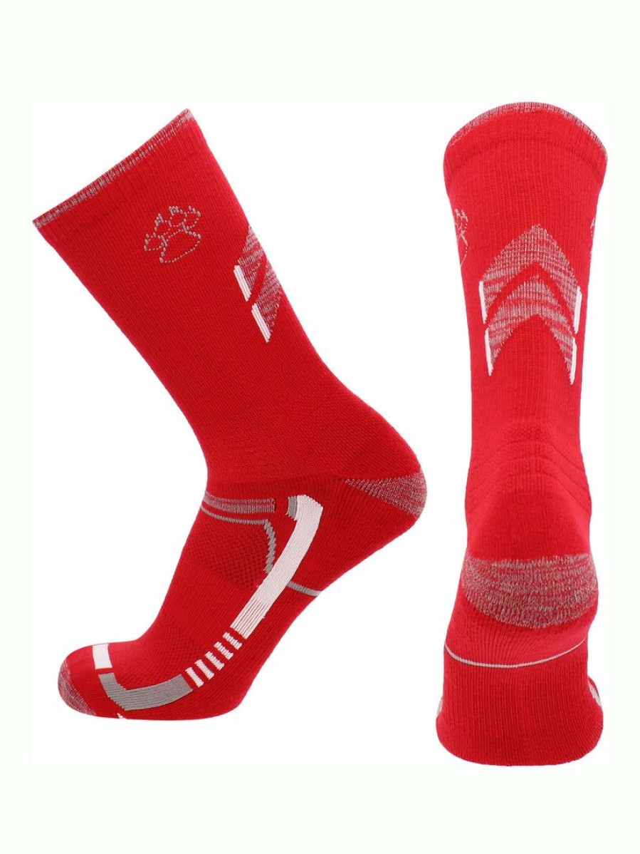 Ncaa Socks * | Best Sale Tck All Schools New Mexico Lobos Socks University Of New Mexico Lobos Champion Crew Socks Red/Black