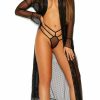 Lingerie * | Elegant Moments Dot Away With It Mesh Robe Set