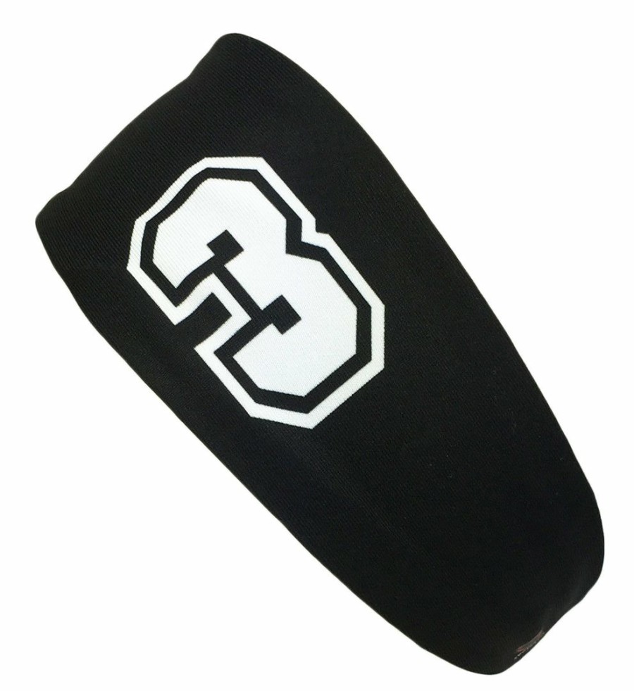 Accessories * | Buy Madsportsstuff Player Id Black/White Headband Basketball Volleyball Softball Soccer