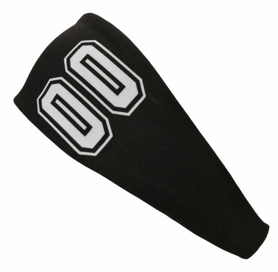 Accessories * | Buy Madsportsstuff Player Id Black/White Headband Basketball Volleyball Softball Soccer