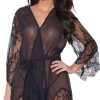 Lingerie * | Coquette Draping Mesh And Lace Robe