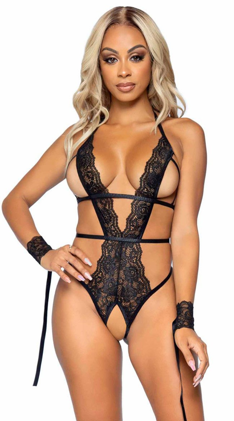 Lingerie * | Leg Avenue Shot Caller Teddy Set