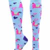 Ncaa Socks * | Budget Madsportsstuff Half Llama Half Unicorn Llamacorn Athletic Socks Over The Calf Columbia Blue