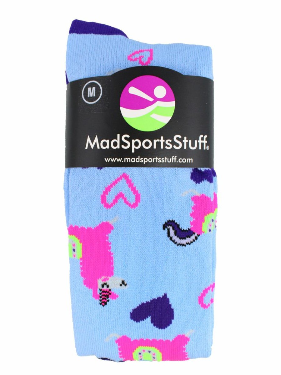 Ncaa Socks * | Budget Madsportsstuff Half Llama Half Unicorn Llamacorn Athletic Socks Over The Calf Columbia Blue