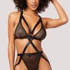 Lingerie * | Yandy Caged In Fishnet Teddy