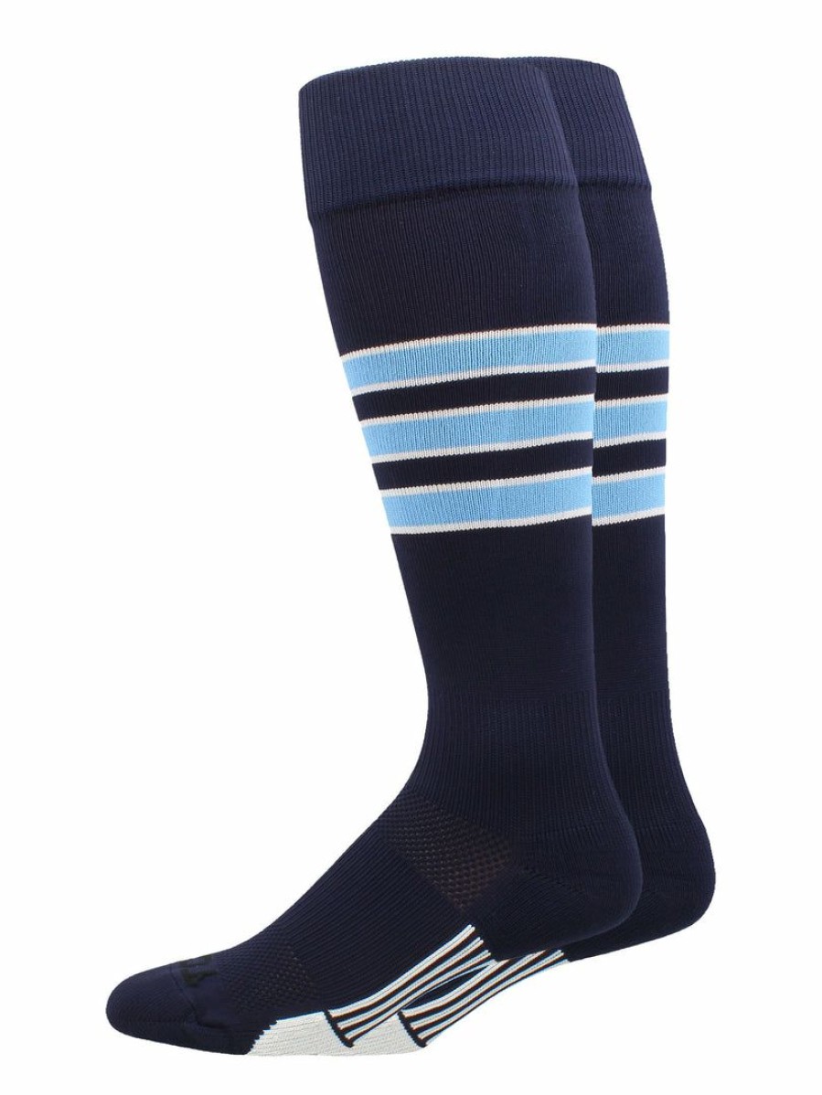 Ncaa Socks * | Best Reviews Of Madsportsstuff Dugout 3 Stripe Baseball Socks Over The Calf Length (Multiple Colors)