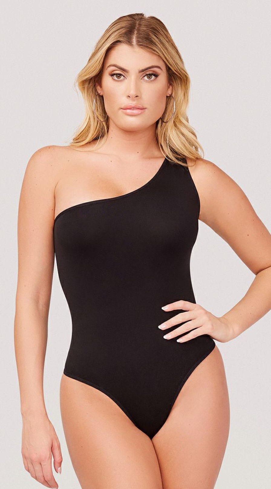 Lingerie * | Yelete Basic One Shoulder Bodysuit