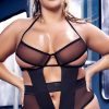 Lingerie * | Mapale Plus Size V-Cut Open Cup Bodysuit