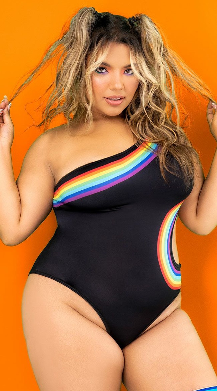 Dancewear * | Mapale Plus Size All For Love Dance Bodysuit