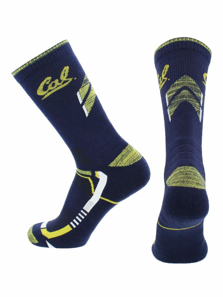 Ncaa Socks * | Discount Tck Cal Bears Socks University Of California Berkeley Golden Bears Champion Crew Socks All Schools Blue/Gold