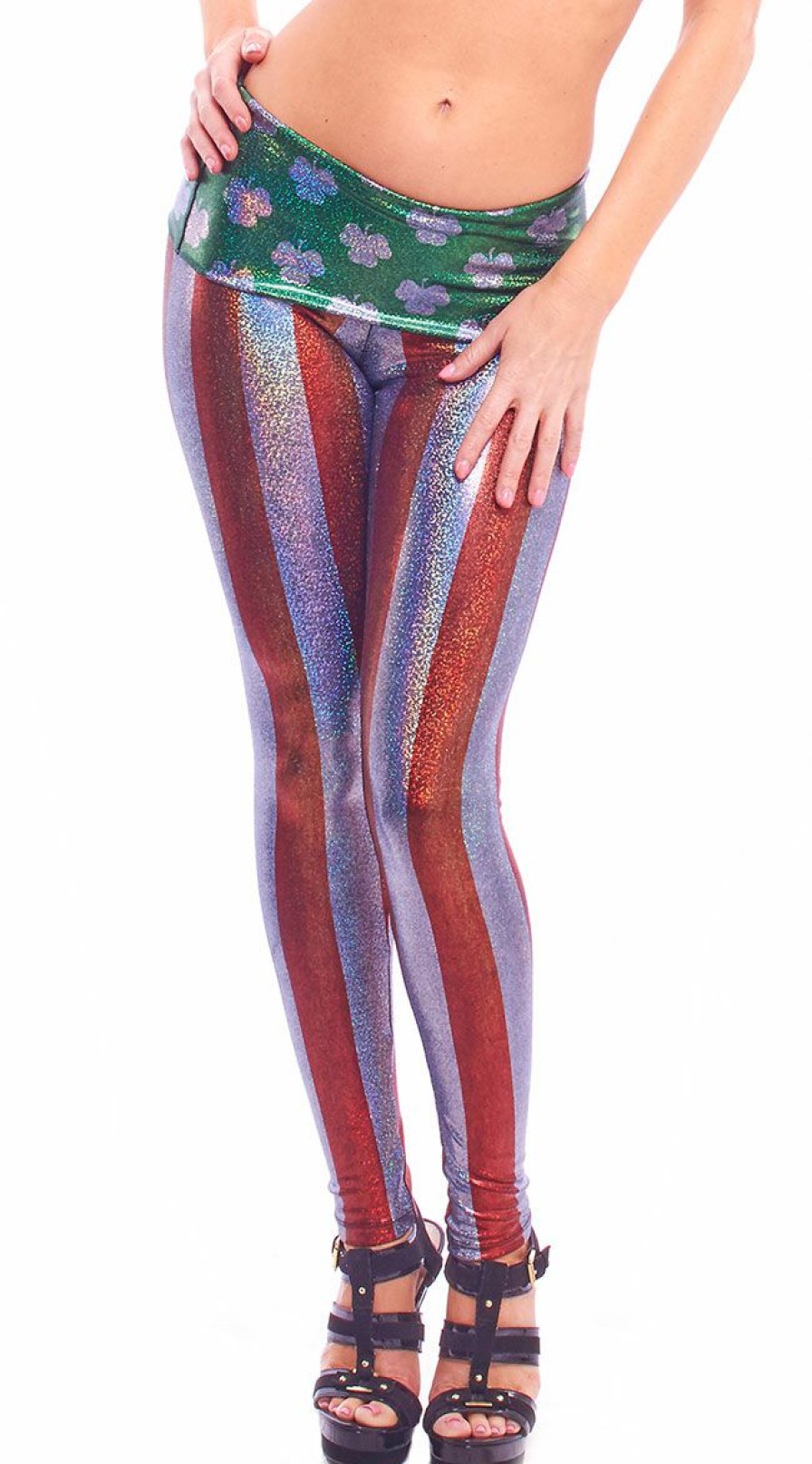 Dancewear * | Bodyzone Apparel Irish-American Flag Leggings