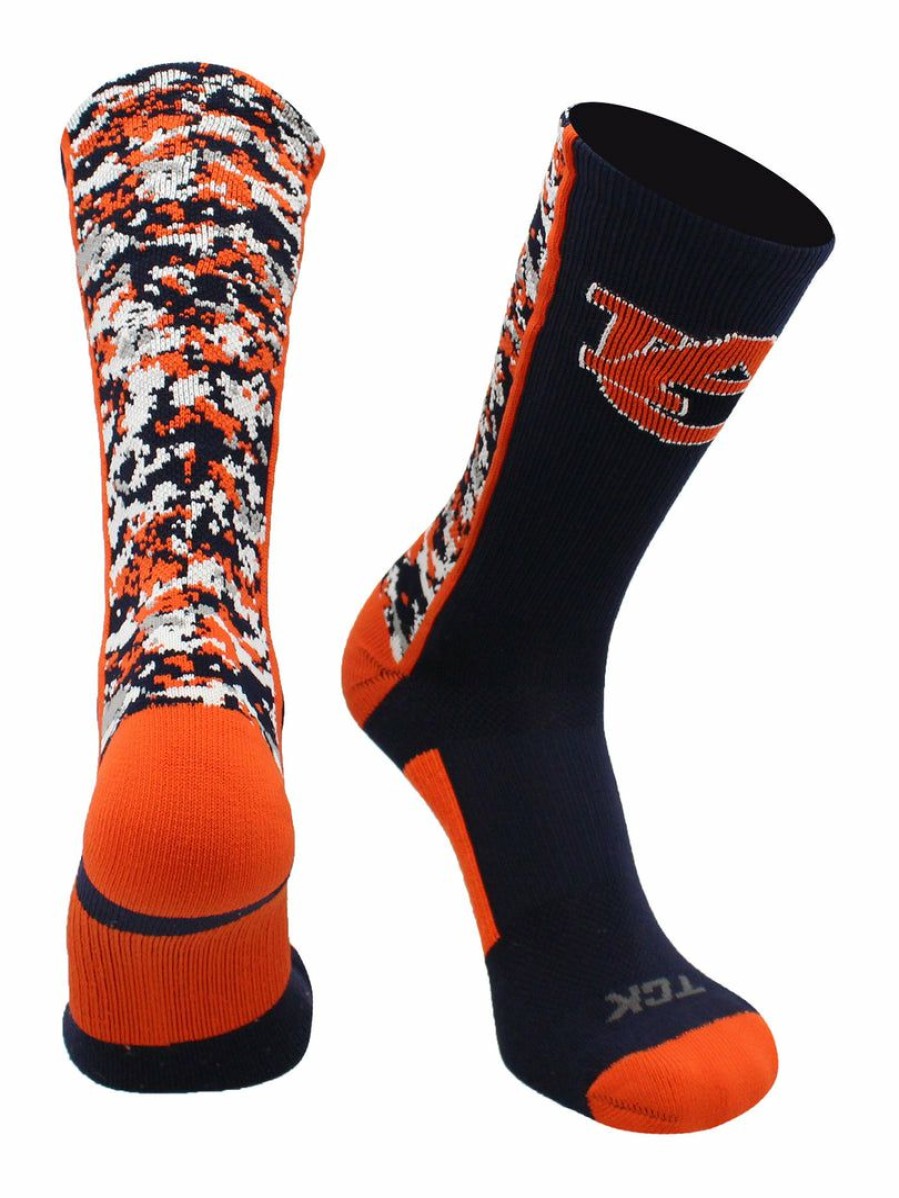 Ncaa Socks * | Hot Sale Tck All Schools Auburn Tigers Socks Digital Camo Navy/Orange/White