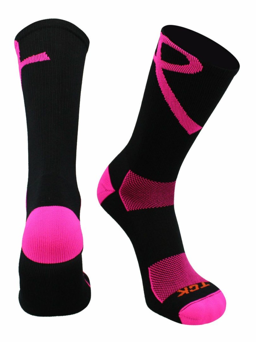 Ncaa Socks * | Wholesale Tck Pink Ribbon Awareness Crew Socks