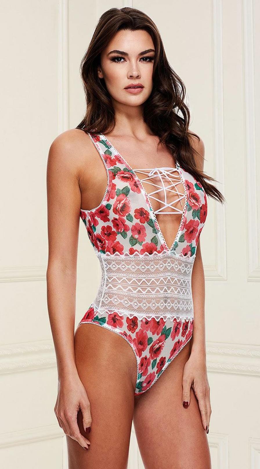 Lingerie * | Baci Full Bloom Floral Teddy