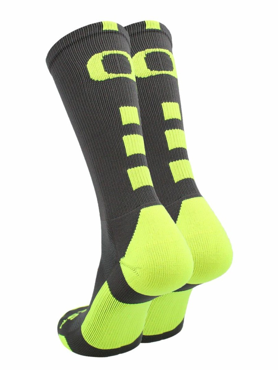 Ncaa Socks * | Best Reviews Of Tck Ncaa Oregon Ducks Socks Crew All Schools Graphite/Neon Yellow