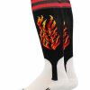 Ncaa Socks * | Best Pirce Madsportsstuff Flame Baseball Stirrup Socks Baseball Socks Black/Red/Gold