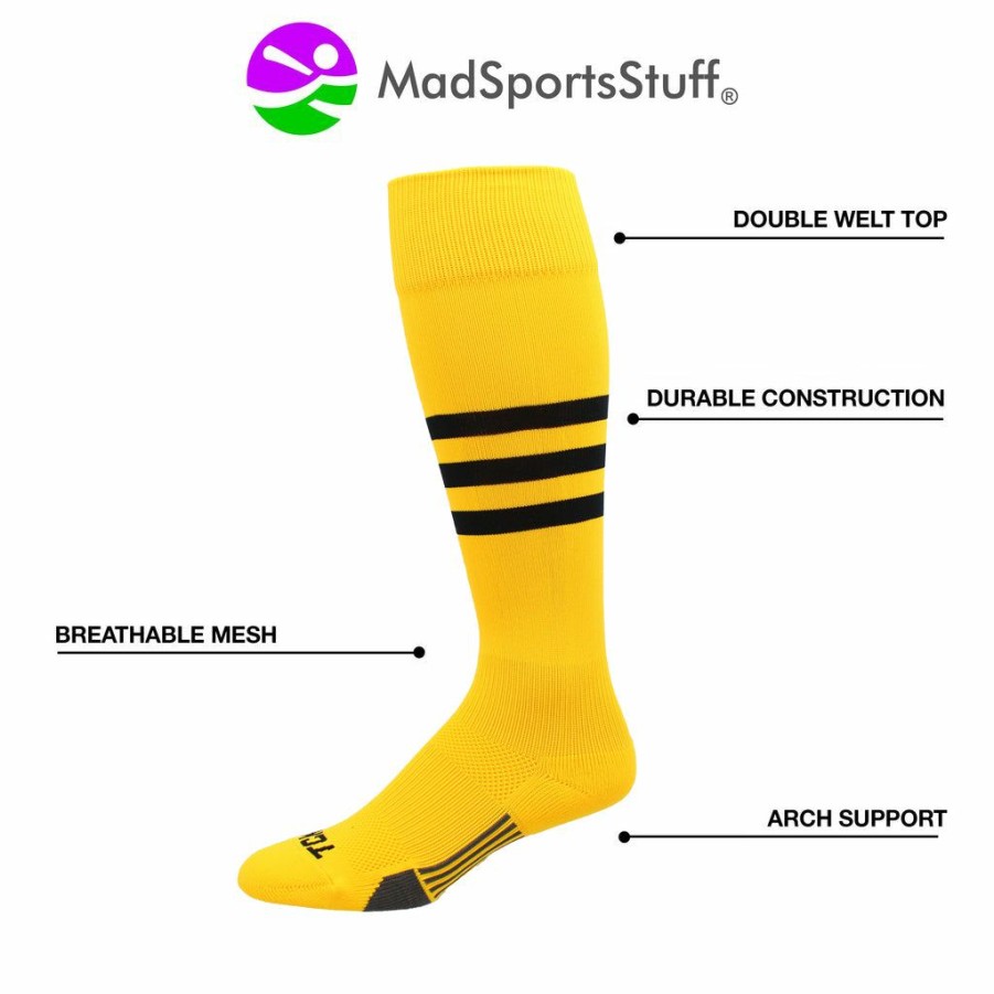 Ncaa Socks * | Cheapest Madsportsstuff Dugout 3 Stripe Baseball Socks Over The Calf Length Pattern B