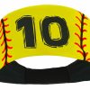 Accessories * | Brand New Madsportsstuff Softball Headband For Girls With Jersey Number (Numbers 00-39) Headbands Yellow