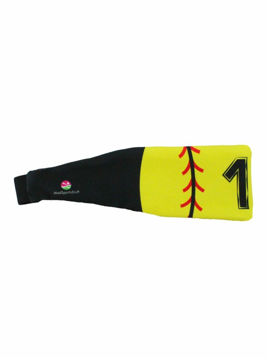 Accessories * | Brand New Madsportsstuff Softball Headband For Girls With Jersey Number (Numbers 00-39) Headbands Yellow