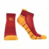 Ncaa Socks * | Top 10 Tck All Schools Usc Trojans Low Cut Ankle Socks With Tab Red/Gold