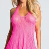 Lingerie * | Elegant Moments Lace Halter Top Mini Dress