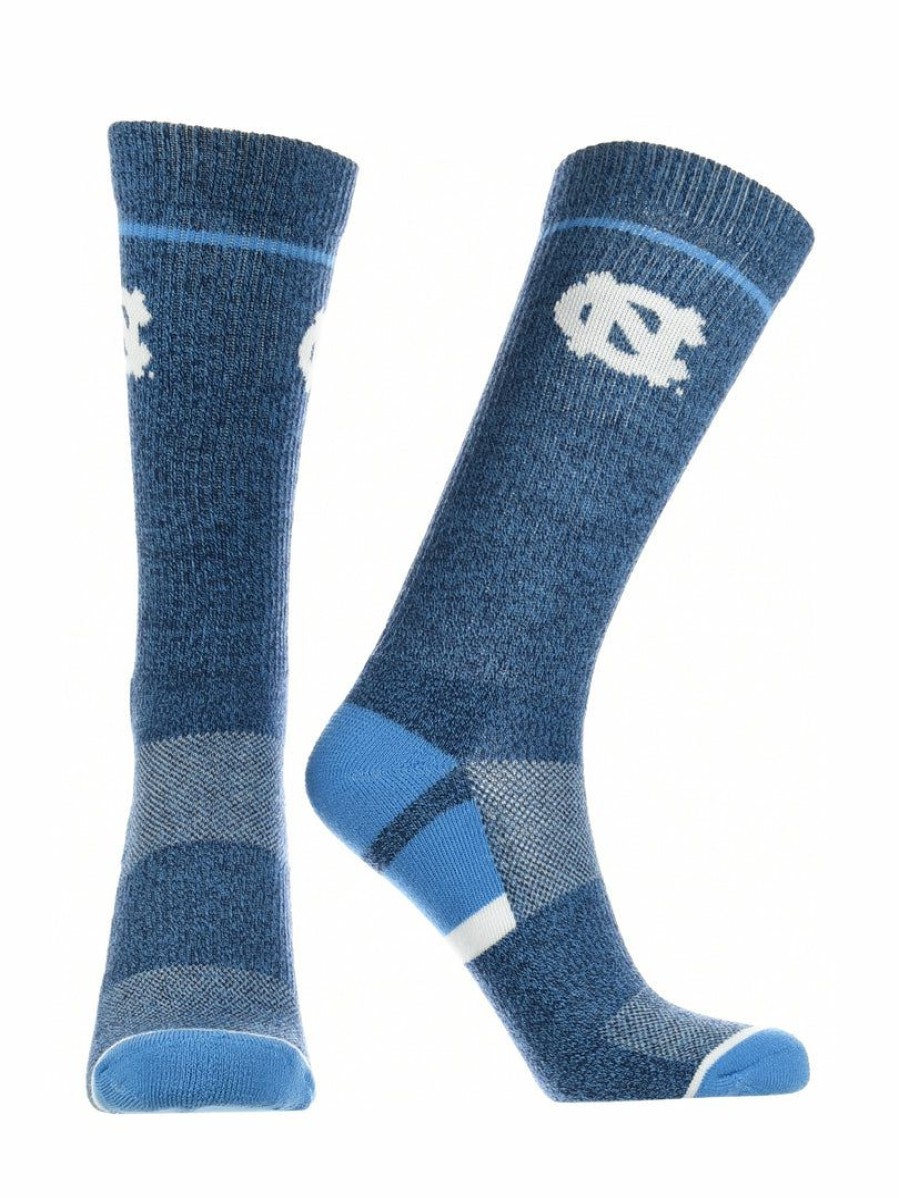 Ncaa Socks * | Wholesale Tck North Carolina Tar Heels Socks Victory Parade Crew Length Carolina Blue/White